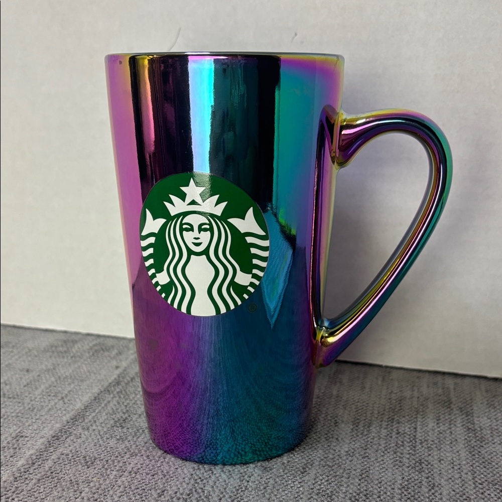 Starbucks 16oz Iridescent Rainbow Mug with Green Siren Logo